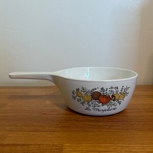 Vintage Corningware La Marjolaine Ceramic Saucepan 1.5 pint Pot Floral Handle